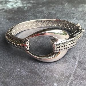 New 925 Bangle Bracelet, Hinge & Side Clasp